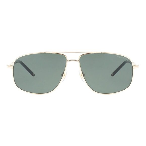NEW  MONTBLANC SUNGLASSES GOLD GREEN AVIATOR MEN EYEWEAR MONTBLANC MB0069S 002 - Picture 2 of 3